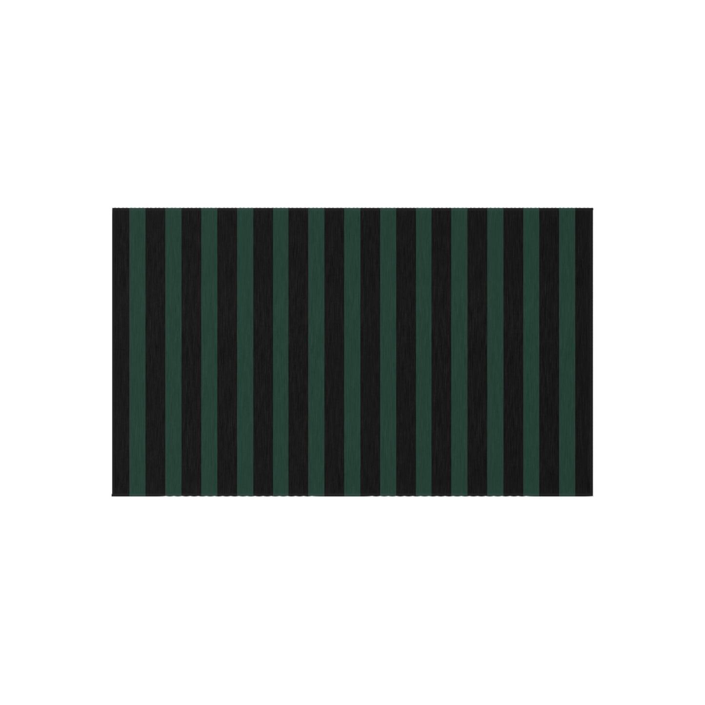 Black + Green Striped Outdoor Rug