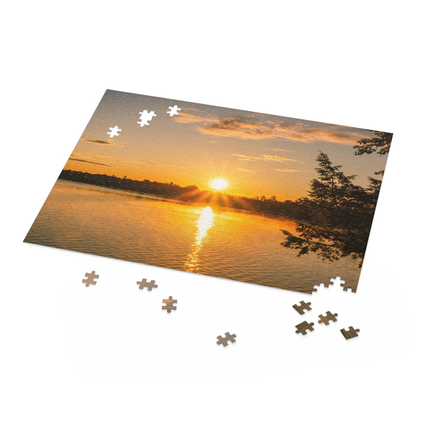 Sunbeams Streaming Onto Forest Path Puzzle (120, 252, 500-Piece)