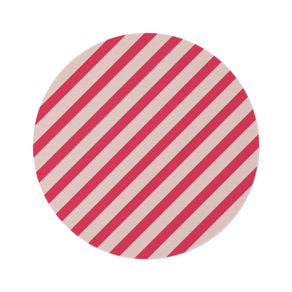 Pink Stripes Round Rug