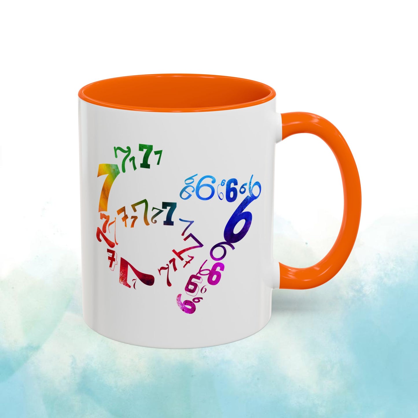 6-7 Meme Illusion Colorful Handle Ceramic Mug (11, 15oz)