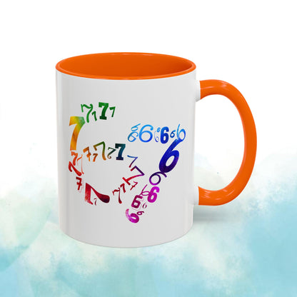 6-7 Meme Illusion Colorful Handle Ceramic Mug (11, 15oz)