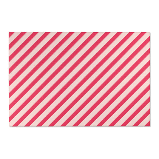 Diagonal Pink Stripes Indoor Rug