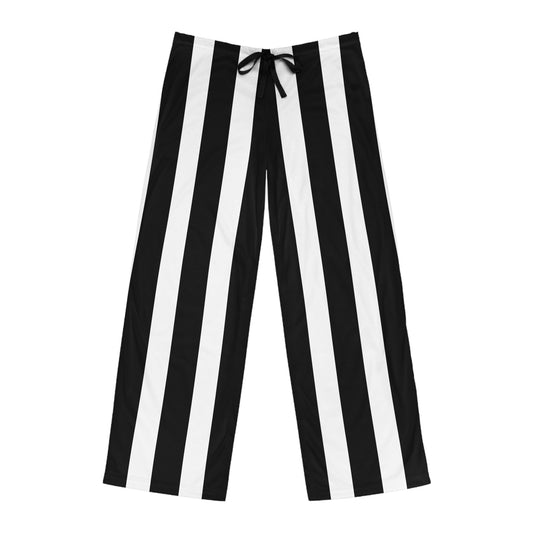 Black & White Vertical Striped Men's Pajama Pants