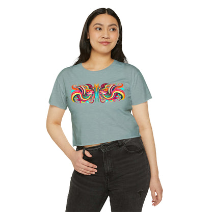 Butterfly Symmetry Women's Crop Top