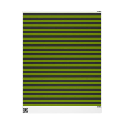 Avocado Green Striped Wrapping Paper Roll (3 sizes)