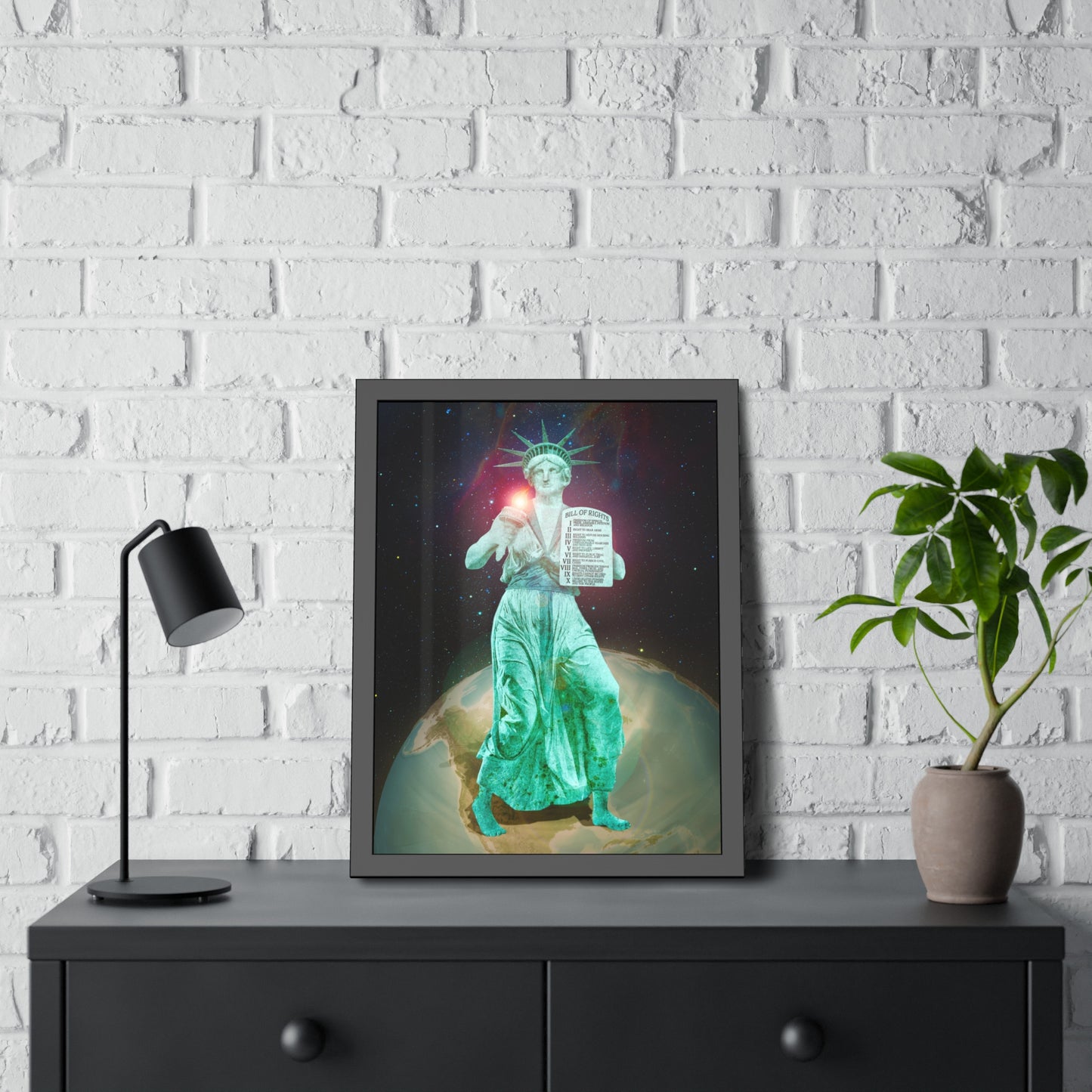 Divine Lady Liberty Framed Print | Surreal Art