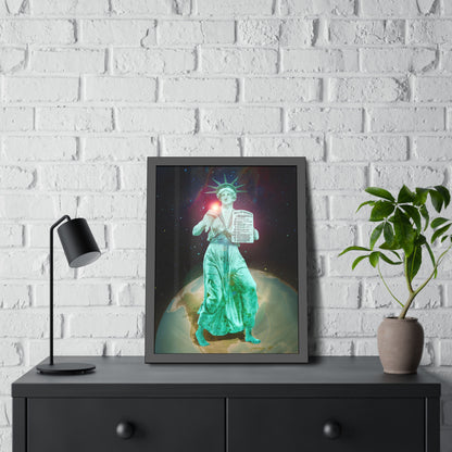 Divine Lady Liberty Framed Print | Surreal Art