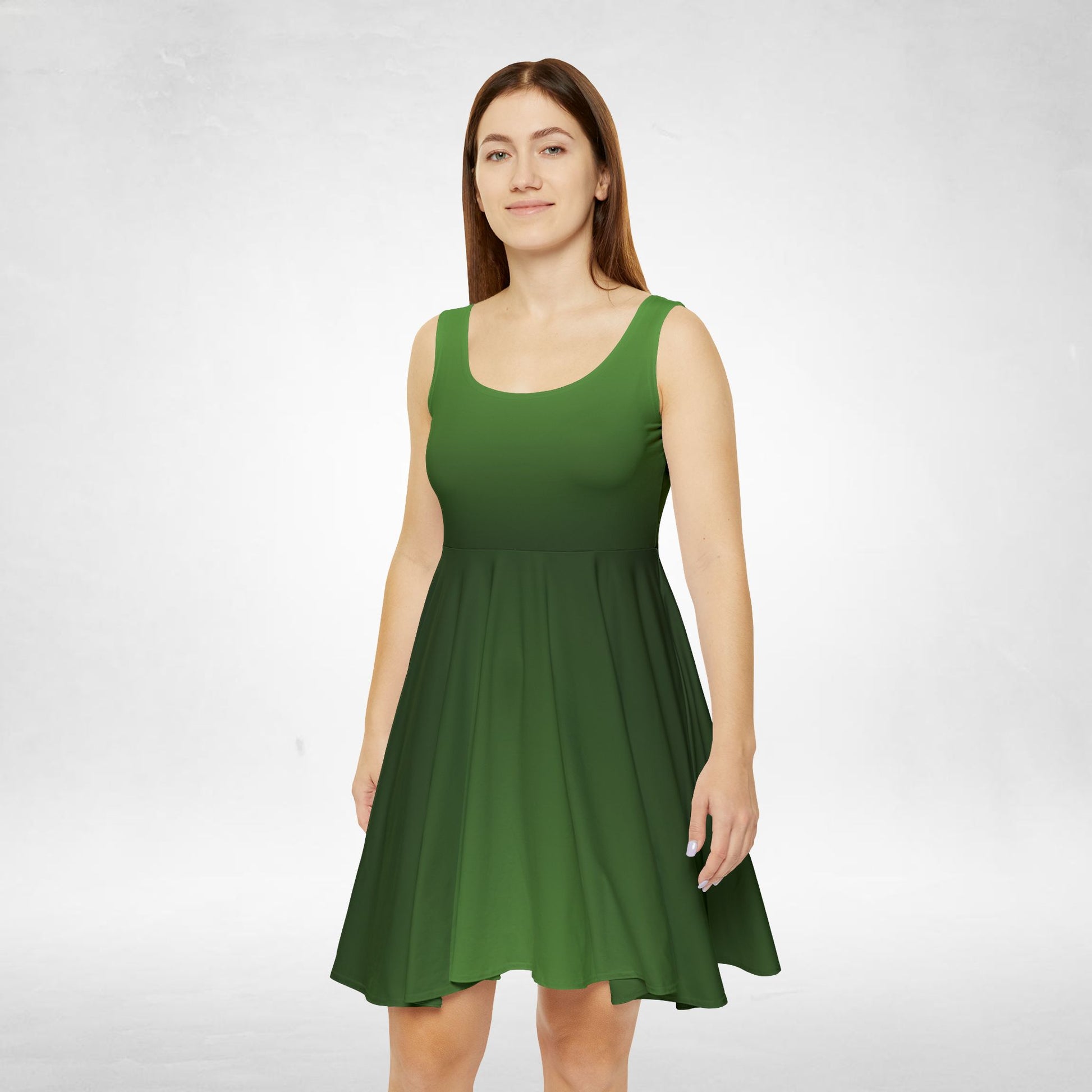 Peridot Green Ombr Women's Skater Dress S Peridot Green Ombr Women's Skater Dress S