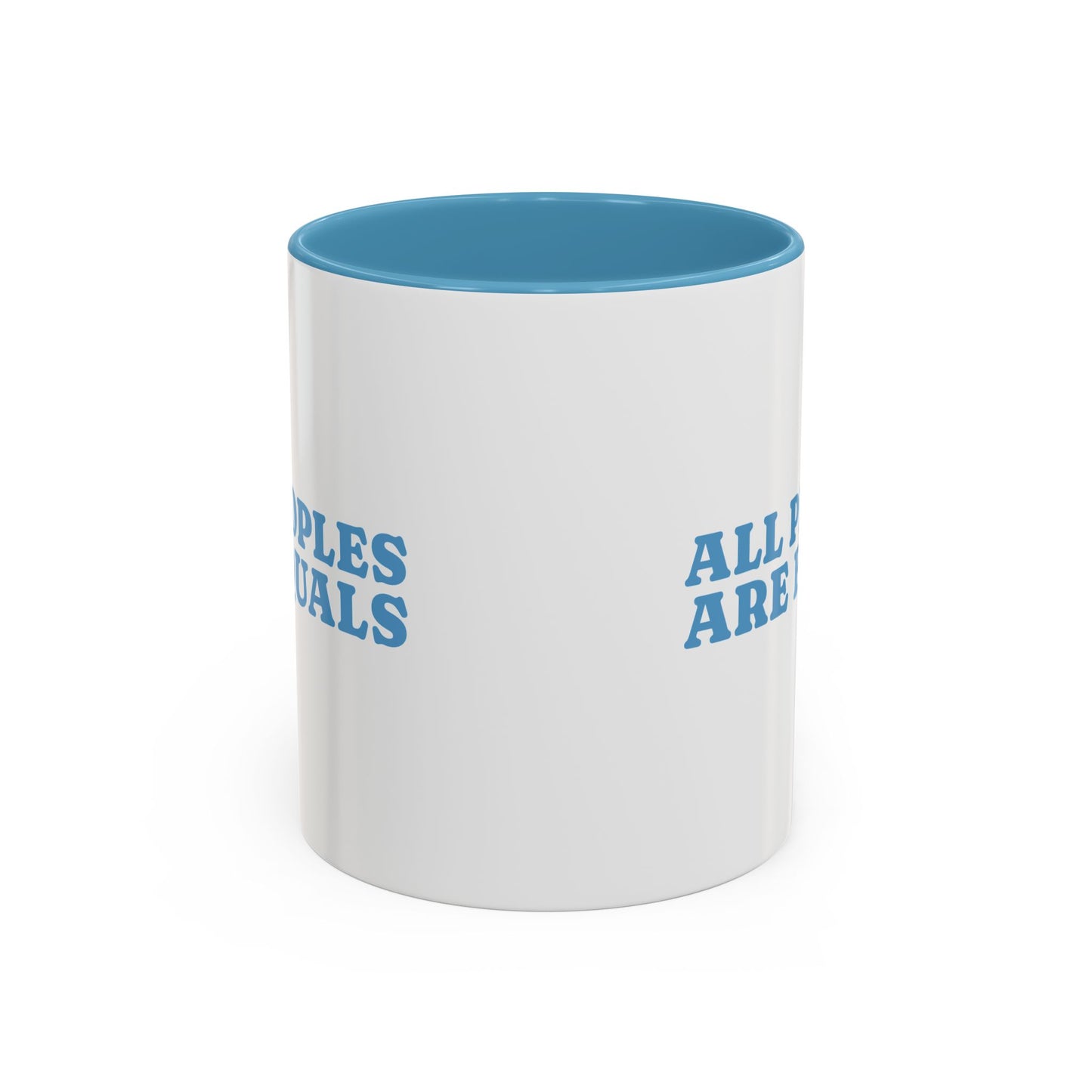 All People Are Equals Blue Handle Ceramic Mug (11, 15oz)