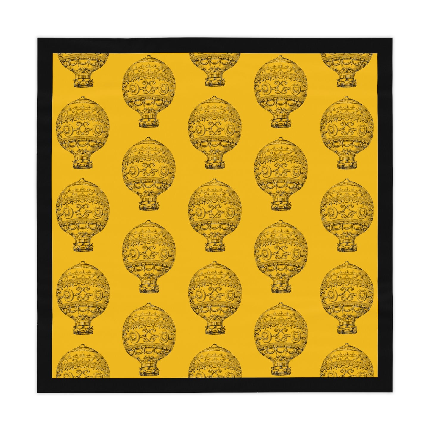 Golden Vintage Hot Air Balloon 55-inch Square Tablecloth