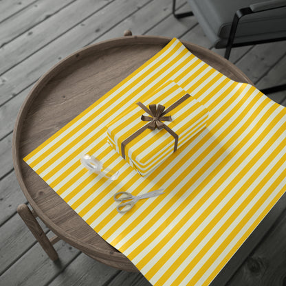 Lemony Yellow Stripes Wrapping Paper Roll (3 sizes)