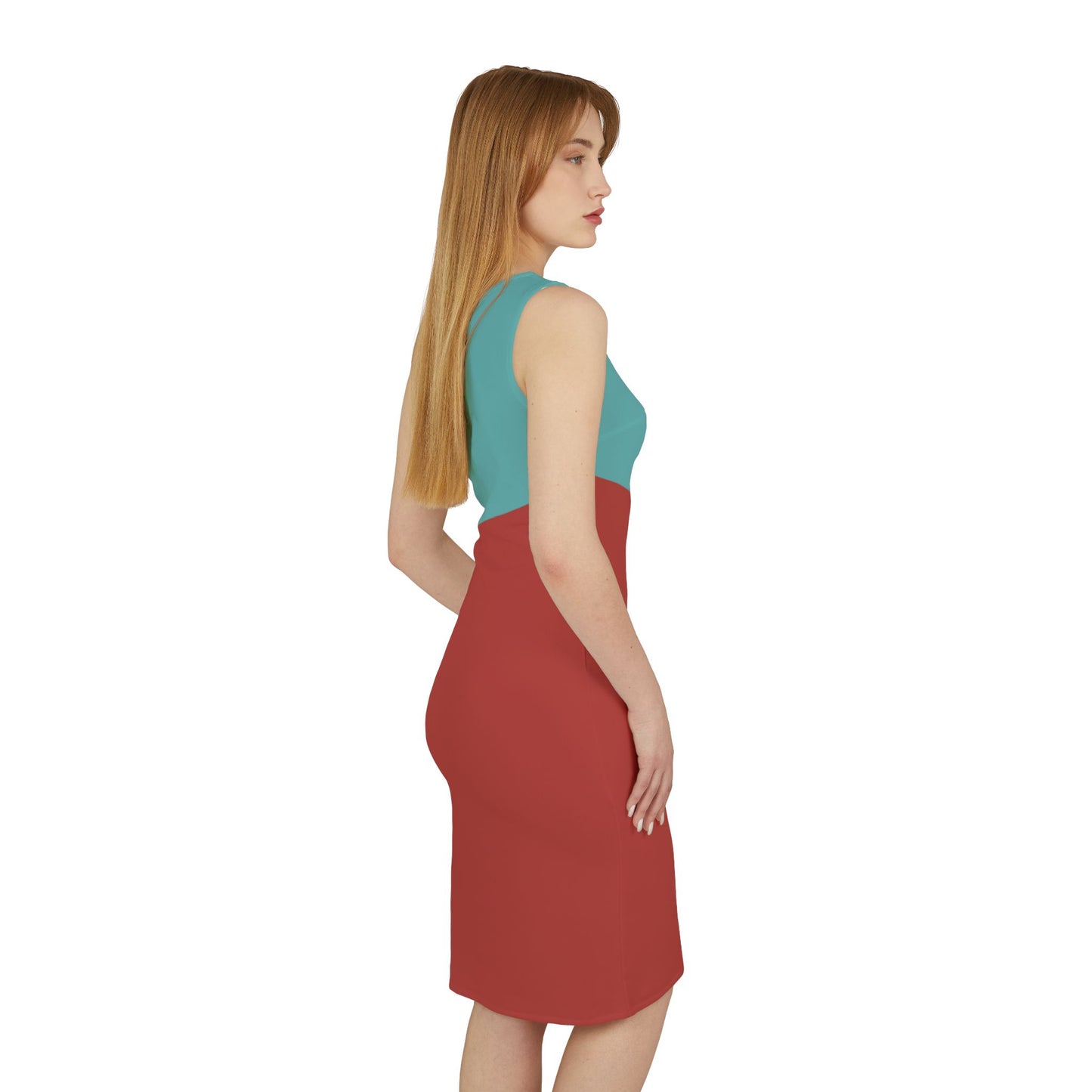 Aqua + Coral Women's Asymmetrical Shoulder Dress