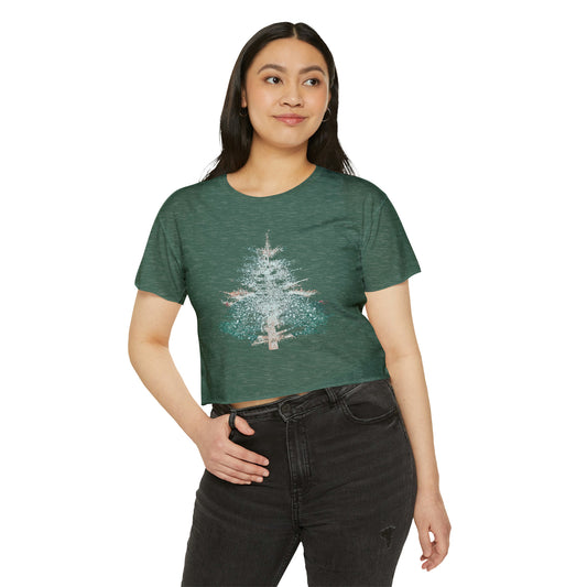 Painted Pine Tree Women's Crop Top