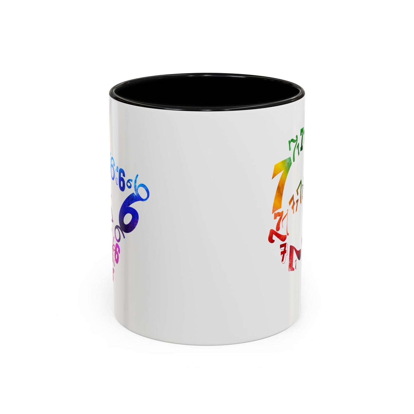 6-7 Meme Illusion Colorful Handle Ceramic Mug (11, 15oz)