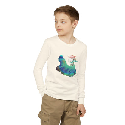 Surreal Astro Dog of Time Kids' Long Sleeve | Graphic Art Shirt | Terra Conserva