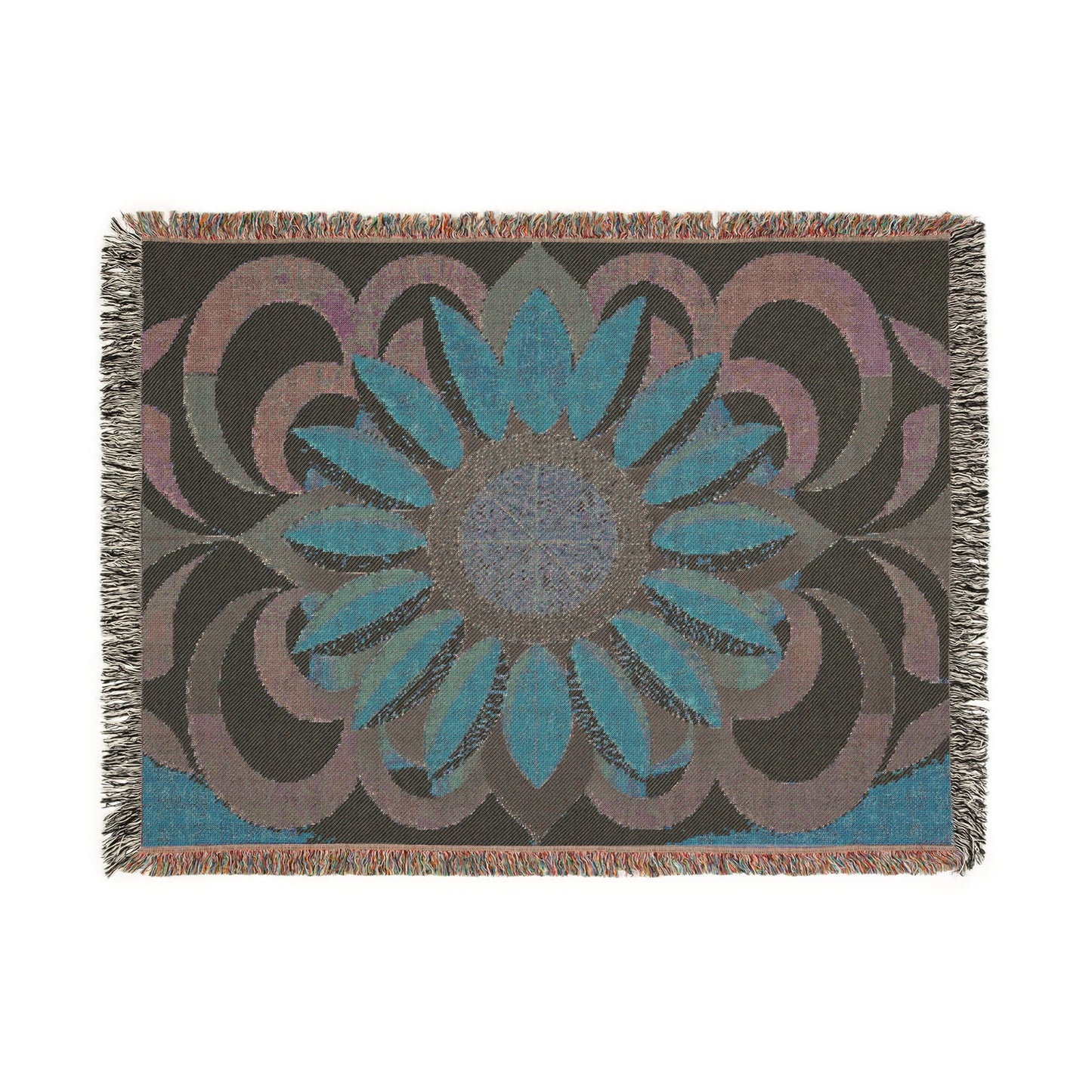 Neutral Flower 100% Cotton Woven Blanket (3 sizes)