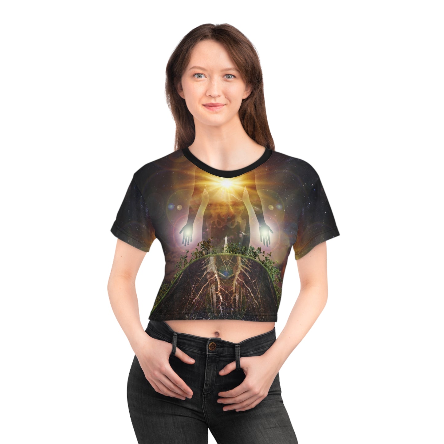 Persephone's Divinity Surreal Art Crop Top