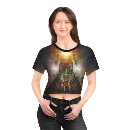 Persephone's Divinity Surreal Art Crop Top