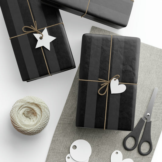 Black + Gray Stripes Wrapping Paper Roll (3 sizes)