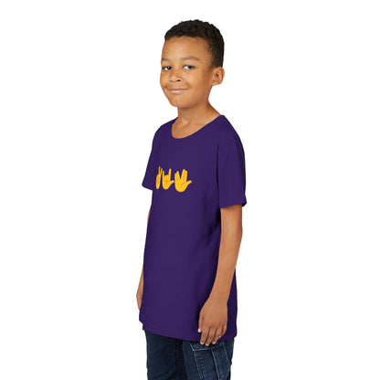 Peace, Love, Live Long Emoji Short Sleeve Kids' T-Shirt (multicolors)