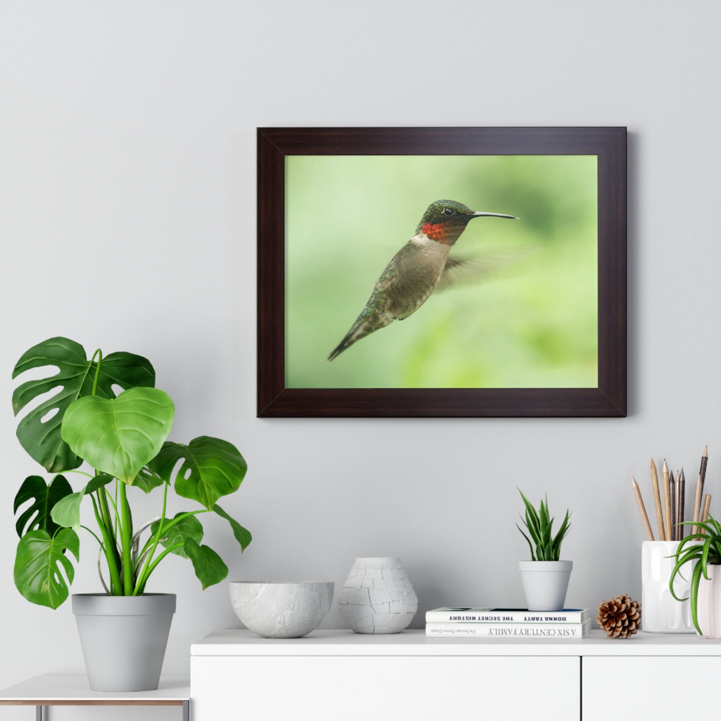 Hummingbird In-Flight Framed Matte Print