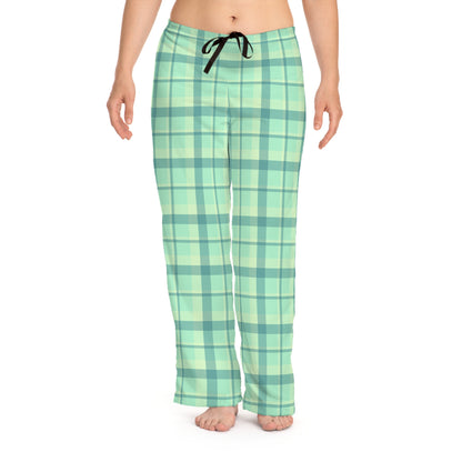 Minty Green Plaid Women's Pajama Pants