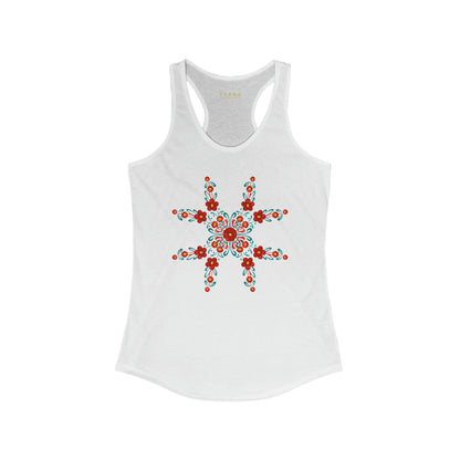 Painted Summer Flowers Women's Racerback Tank (multi colors)