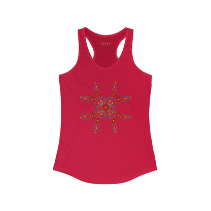 Painted Summer Flowers Women's Racerback Tank (multi colors)