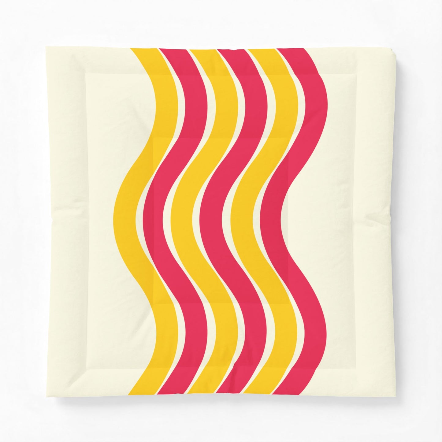 Pink + Yellow Waves 100% Cotton Comforter
