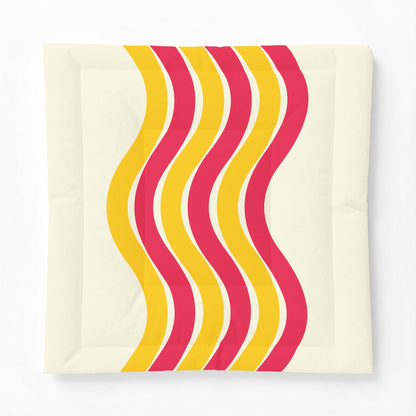Pink + Yellow Waves 100% Cotton Comforter