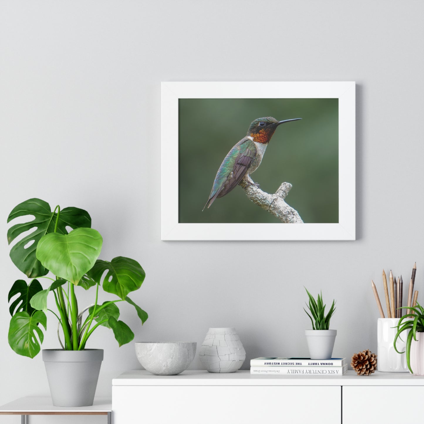 Ruby-Throated Hummingbird Framed Matte Print