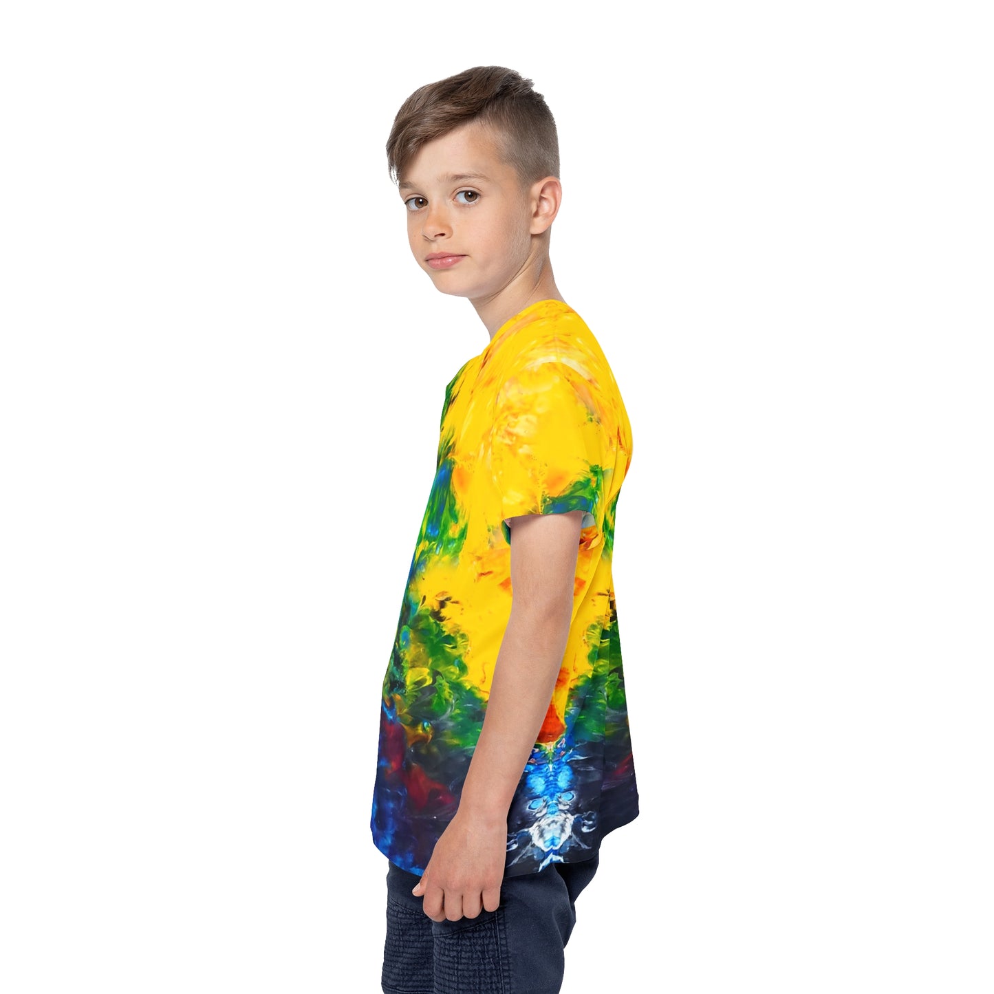 Colorful Paint Waves Kids' Poly Tee