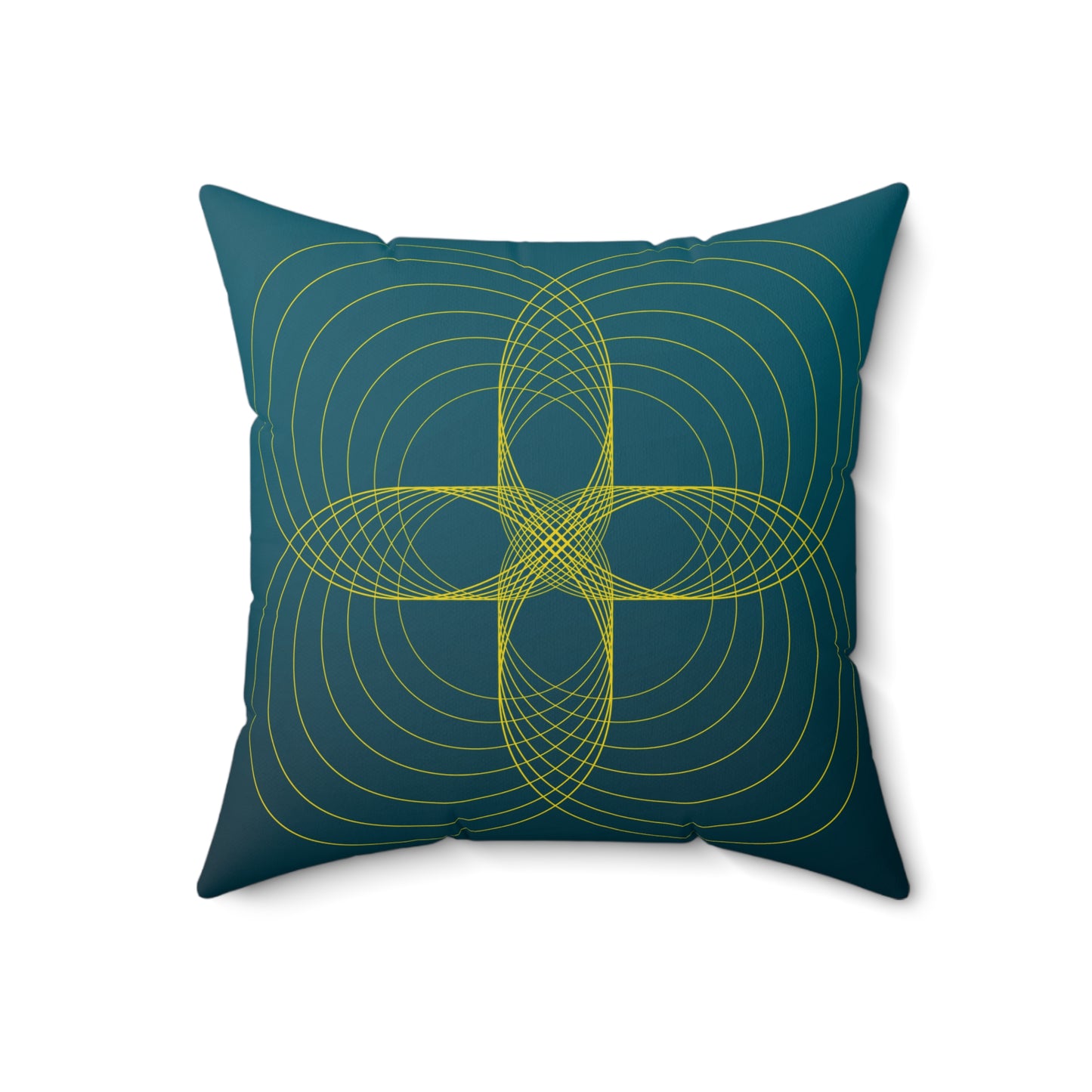 Teal Frequencies Faux Suede Throw Pillow