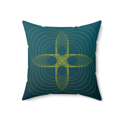 Teal Frequencies Faux Suede Throw Pillow