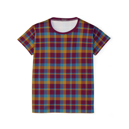 Mustard + Plum Plaid Women's Athletic T-Shirt