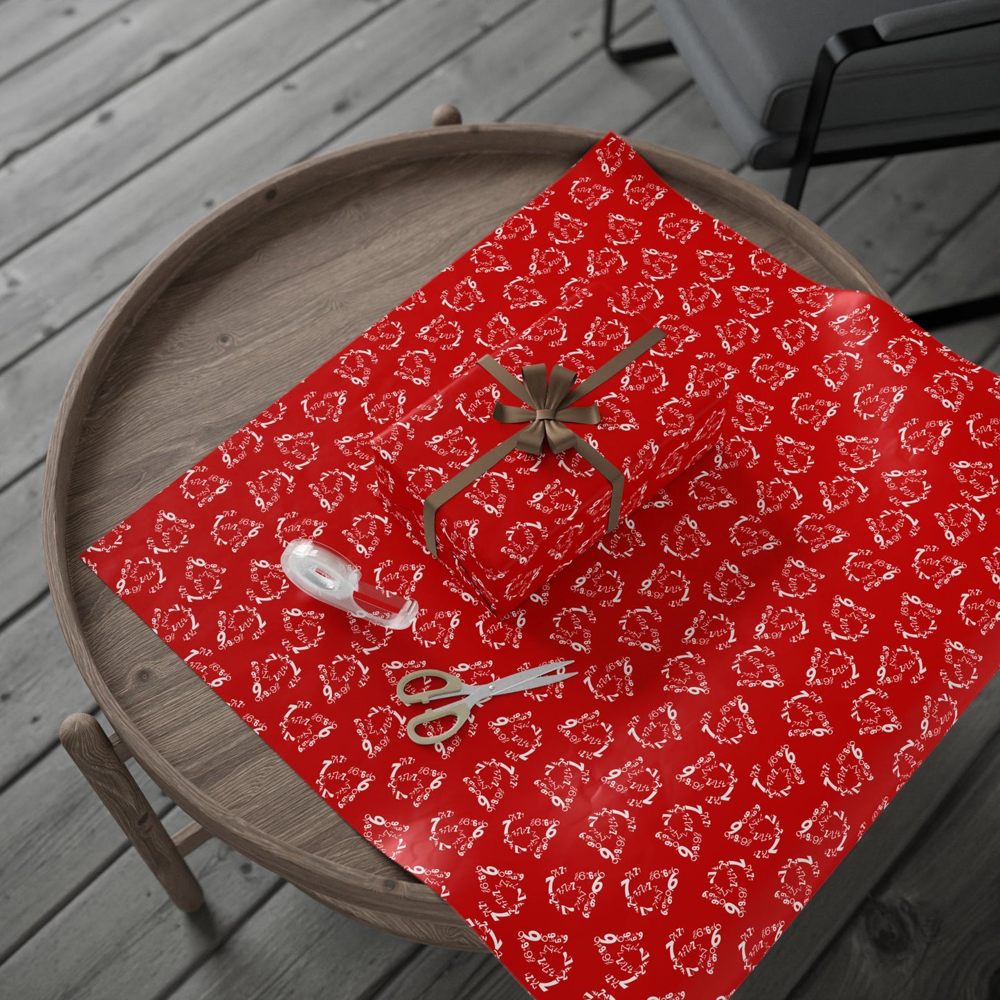 6-7 Meme Illusion Red + White Wrapping Paper Roll (3 sizes)