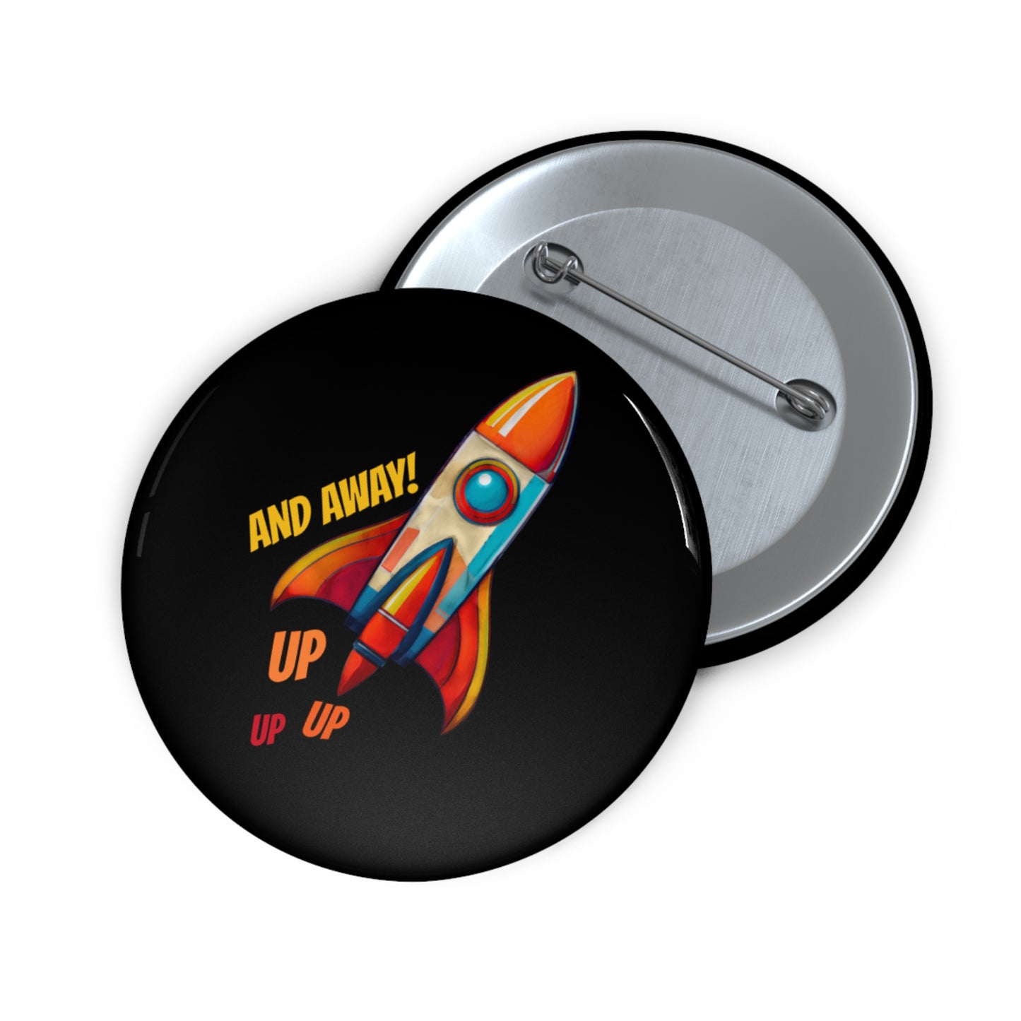 Rocket Ship Liftoff Metal Pin | Made in the USA