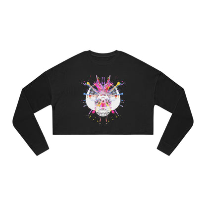 Dragonfly Color Explosion Women's Cropped Sweatshirt