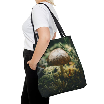 Mossy Mushroom House Artistic Tote Bag