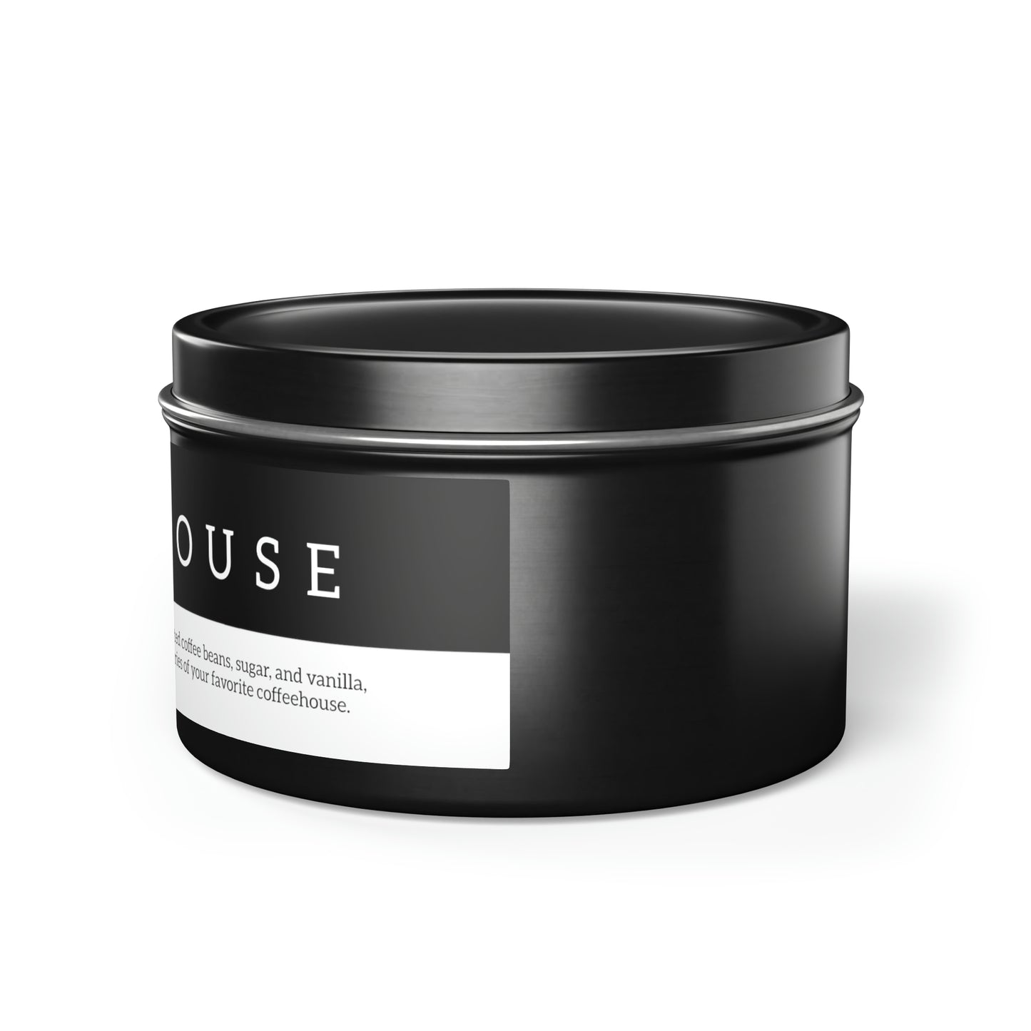 Coffeehouse Scented Candle in Minimalist Black Steel Tin (2 sizes)