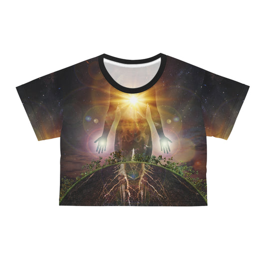 Persephone's Divinity Surreal Art Crop Top
