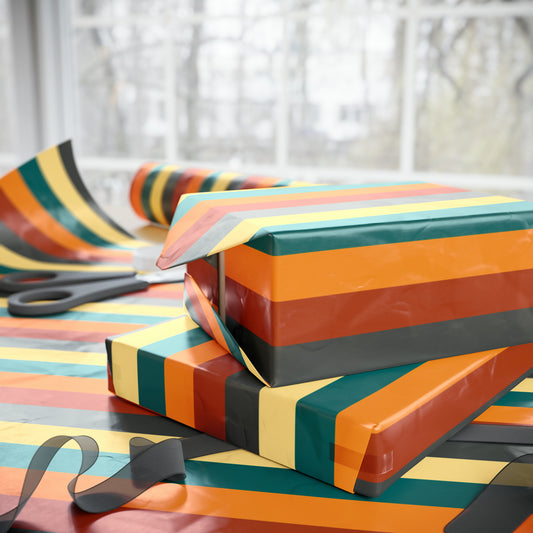 Autumn Stripes Wrapping Paper Roll (3 sizes)