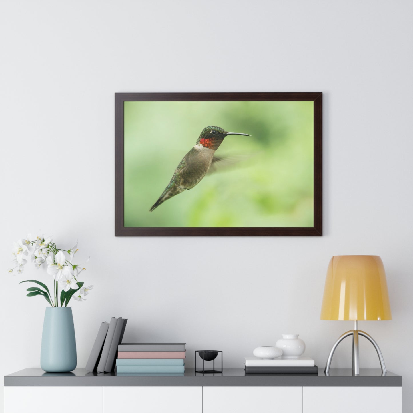 Hummingbird In-Flight Framed Matte Print