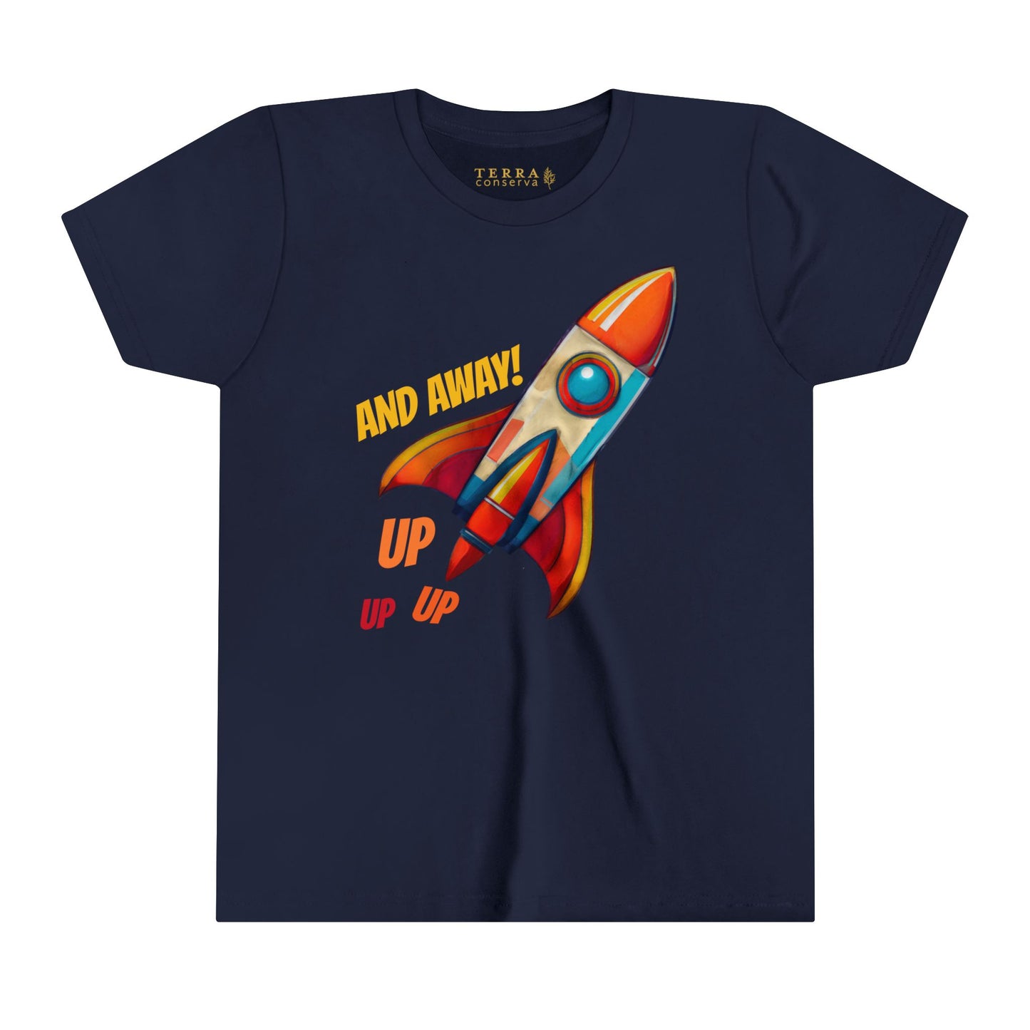 Rocket Ship Liftoff Short Sleeve Kids' T-Shirt (multicolors)