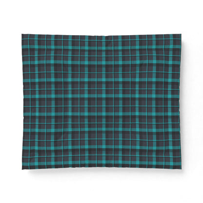 Muted Purple + Green Plaid 100% Cotton Comforter