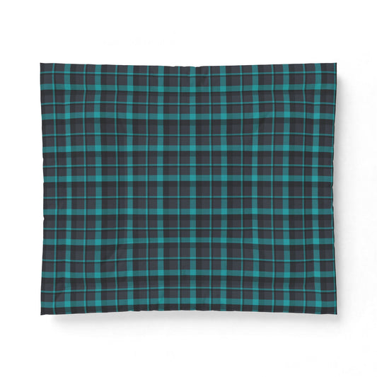 Muted Purple + Green Plaid 100% Cotton Comforter