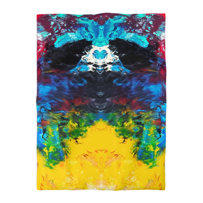 Colorful Paint Waves Woven Duvet Cover