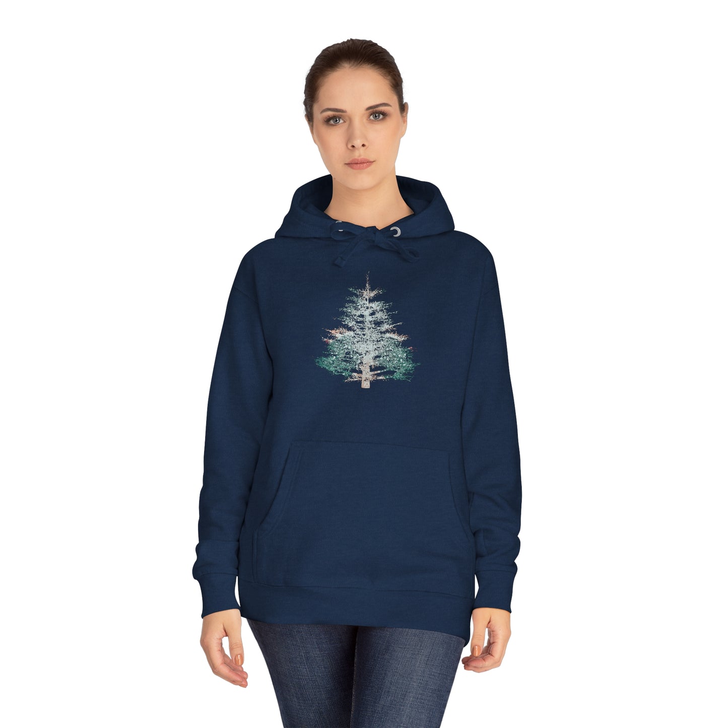 Painted Pine Tree Adult Fleece Hoodie