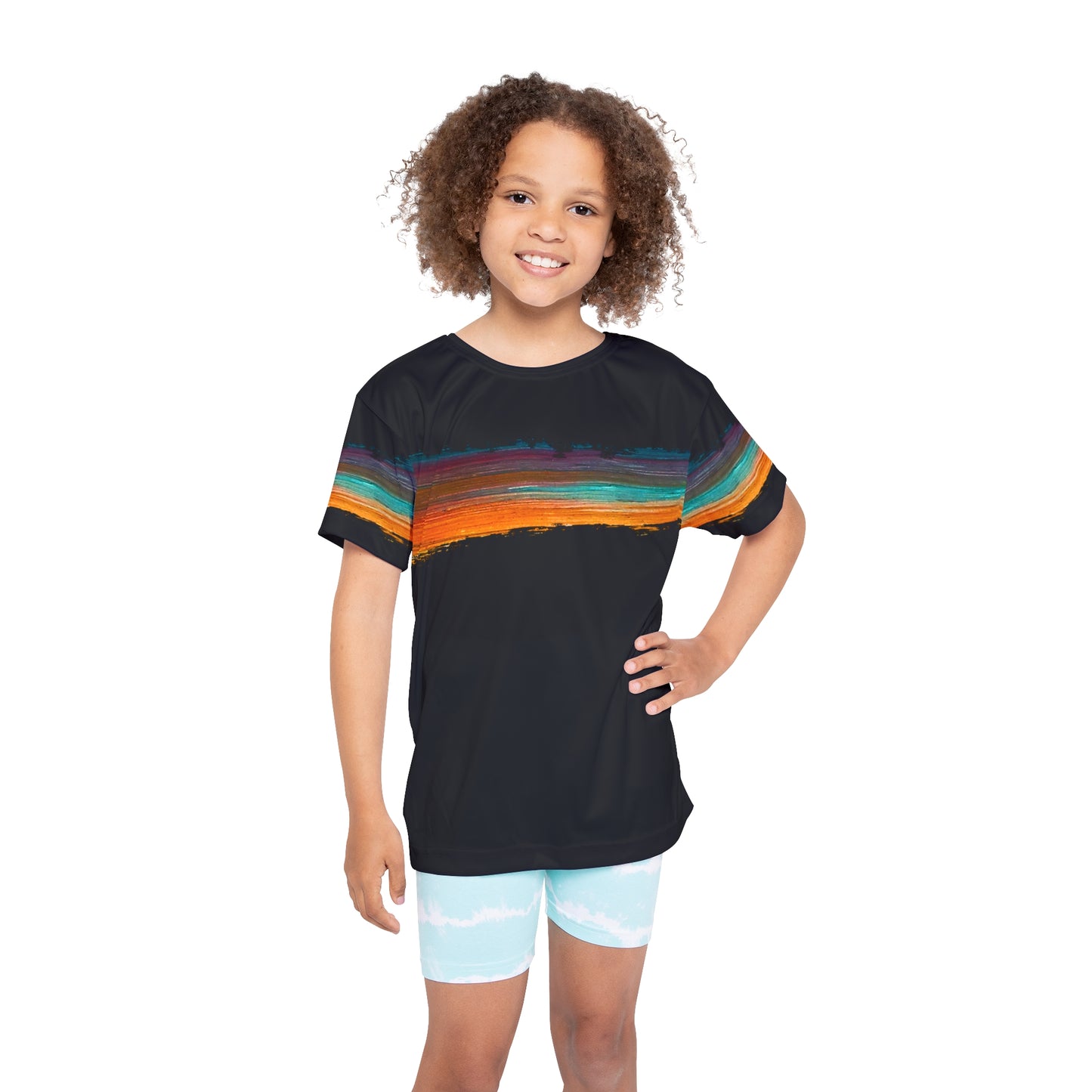 Colorful Paint Stripe Kids' Poly Tee