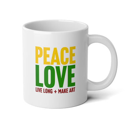 Peace, Love, Live Long + Make Art Jumbo Mug, 20oz